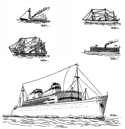 Рисунок 2. Типы морских паровых судов
